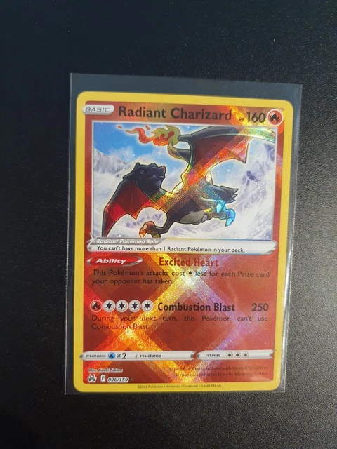 Pokémon - Carte Ultra Rare Radiant Dracaufeu 020/159 - Crown Zenith - Édition Authentique