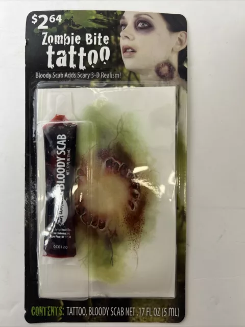 Zombie Bite Body Tattoo Makeup Kit Halloween FX Costume Accessory - NEW SEALED