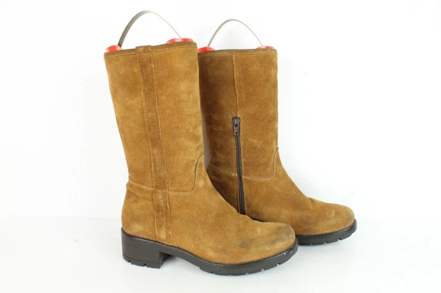 Bottines / bottes mi-hautes Paoyama daim marron T 38 / UK 5 TRES BON ETAT