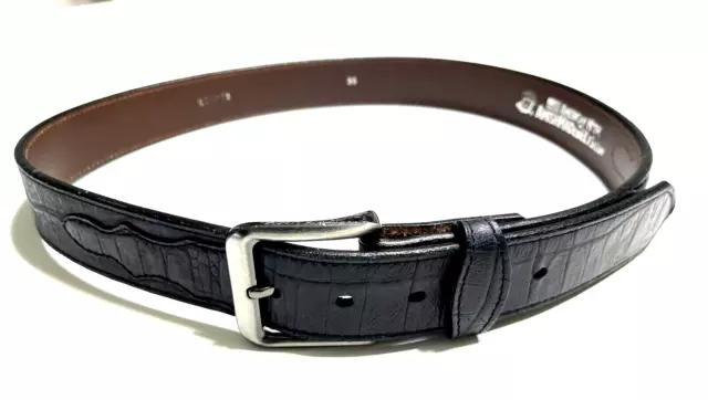 Quality Amish Hand Crafted Made in the USA  Navy blue leather belt 36