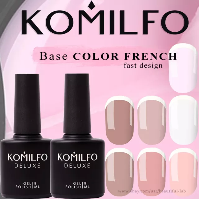 KOMILFO Base COLOR FRENCH fast design. Milky Beige Cacao Peach - Gel Nail Polish