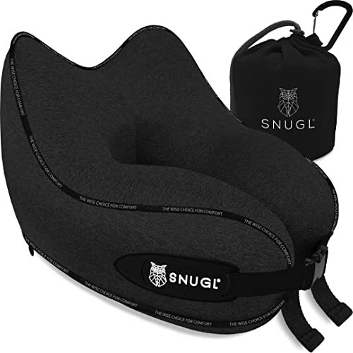 Travel Pillow - Memory Foam Neck Cushion - Flight Adult Regular Jet Black