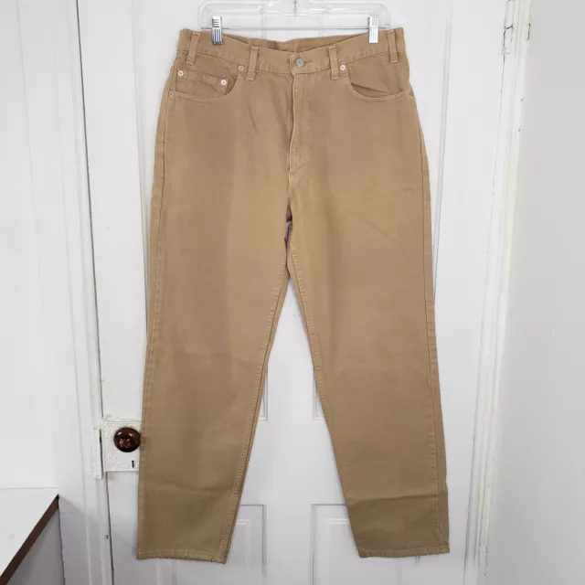 Vintage LEVIS 550 Relaxed Tapered Jeans 36x32 Light Brown USA Made Y2K Vtg EUC