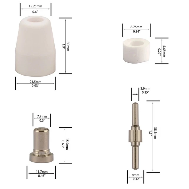 LG-40 PT-31 Plasma Nozzles Electrode Extended Nickel-plated - Foto 8