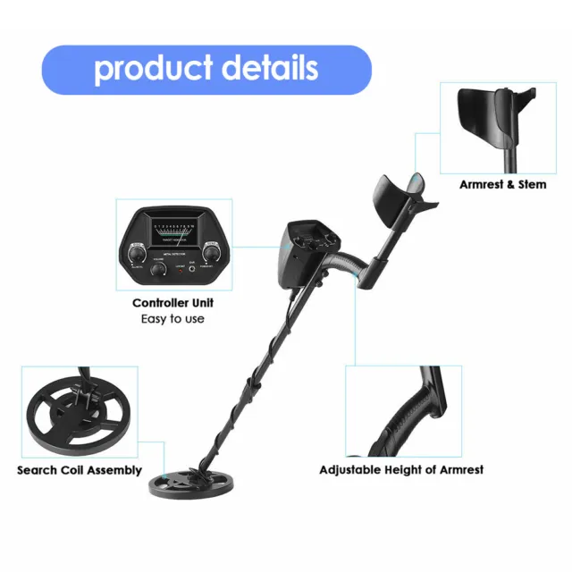 Metal Detector Kit Pinpoint Adjustable Sensitivity Outdoor For Kids Adults 3