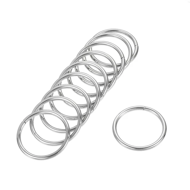 Metallo O Ring 38mm (1,5") ID 3,8mm Spessore Ferro Anelli Argento Tono 15pz