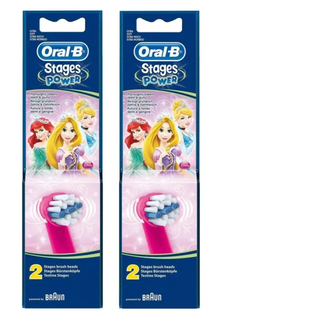 Oral-B Stages Power Kids Disney principess New Electric Toothbrush Heads /Pack 4