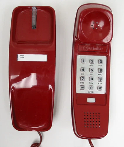 Teléfono de escritorio Red Western eléctrico Trimline TouchTone - restauración completa