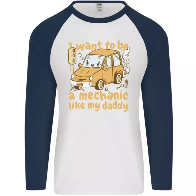Yo Quiero Ser Un Mecánico Como Mi Papi Hombres L/S Béisbol Camiseta 2