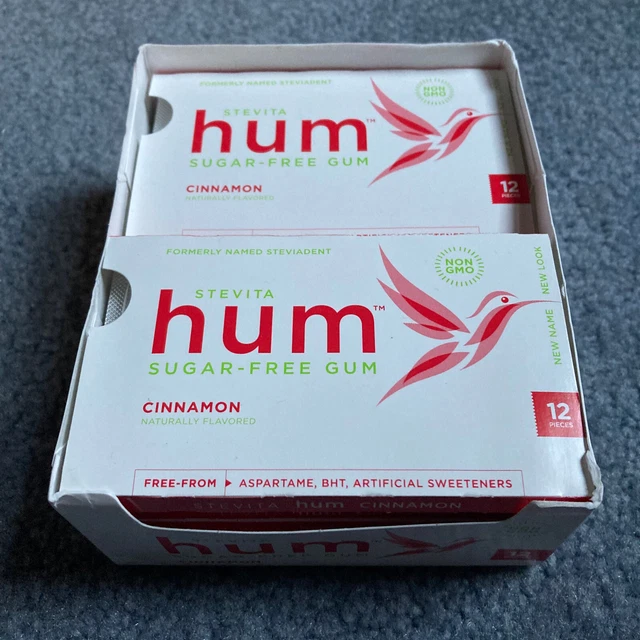 11 PACKS/12 Pc. Ea. Bulk Lot Stevita Hum Sugar-Free Cinnamon Gum Non-GMO