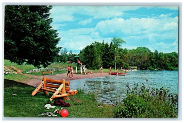 Ba Wa Bic Park On Fortune Lake Between Iron River & Crystal Falls MI Postcard