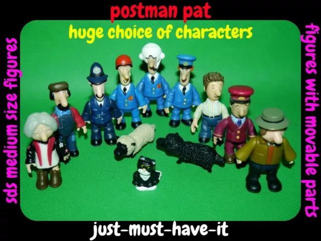 Postman Pat Figures SDS - PAT_ALF_TED_AJ_GOGGINS_BEN_JESS_PC SELBY_SHEEPS -