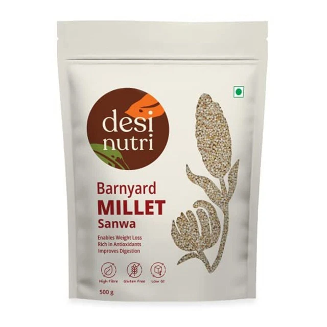Desi Nutri Barnyard Millet Sanwa Grani naturali 17,6 once Ricco di fibre e...