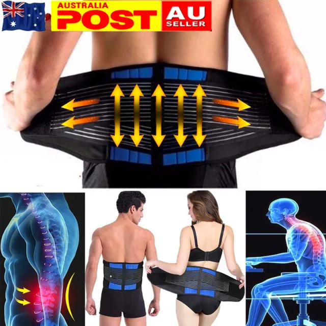 Adjustable Neoprene Double Pull Lumbar Support Lower Back Brace Pain Relief A29
