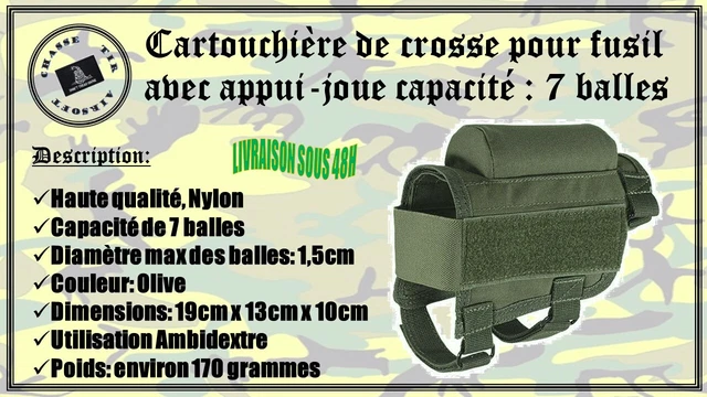 Cartouchière Olive Capacité 25 Cartouches Calibre 12 - Neuf, Pour La Chasse Ou Le Tir Sportif