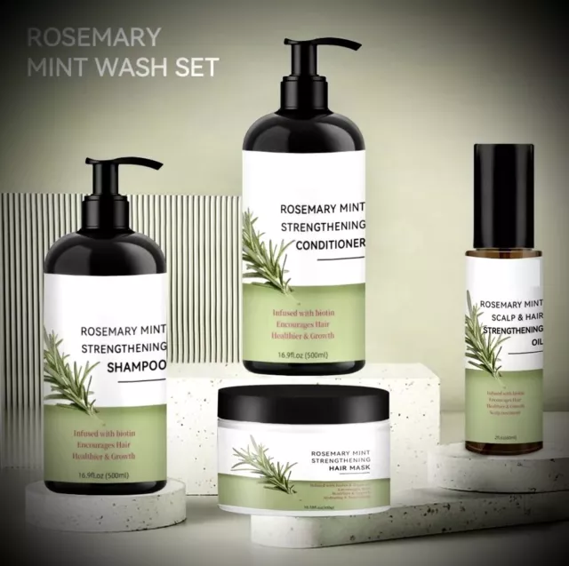 Rosmarin Set Shampoo+Spülung+Öl+Maske Haarwachstum Haarpflege anti-Haarausfall