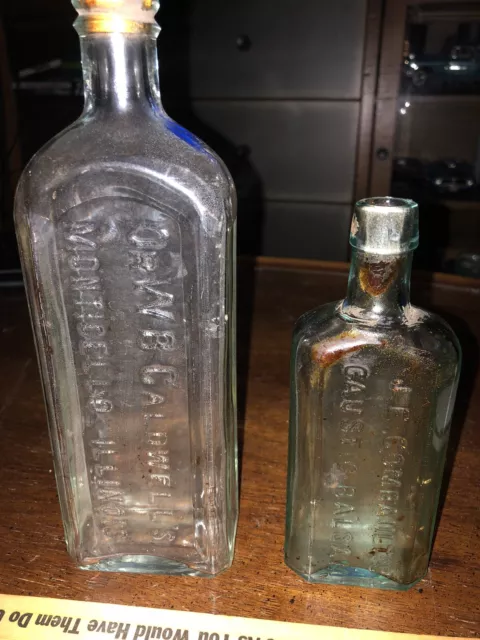 Antique Medicine Bottle Lot Of Two: Dr Caldwells, J.E. Combault’s Caustic Balsam