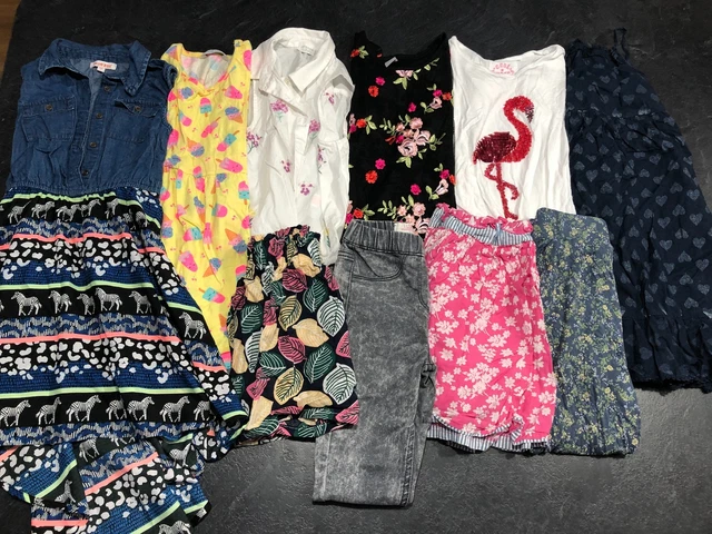 Pacchetto vestiti per ragazze età 6-7 anni 4 abiti, camicetta, 2 gonne, leggings e jeggings