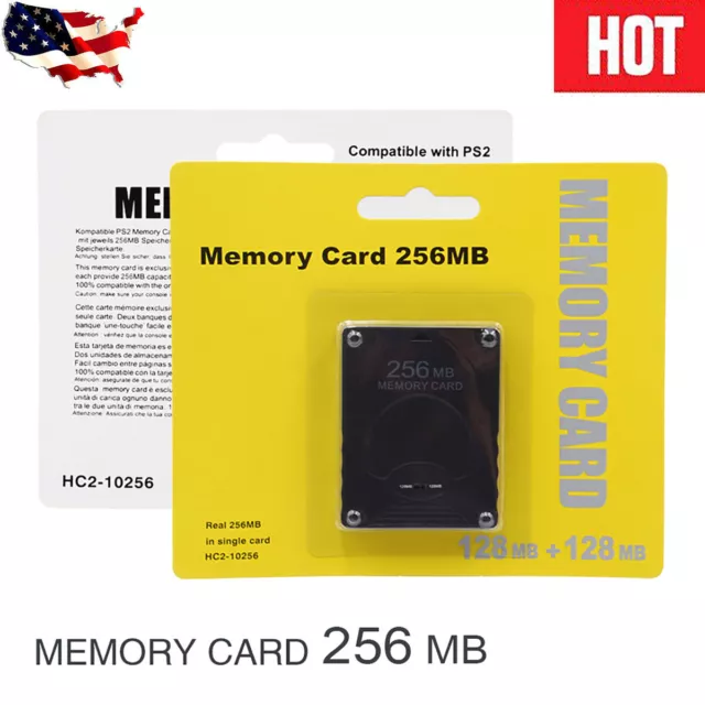 256MB Megabyte Memory Card Data For PlayStation 2 PS2 Slim Game Console