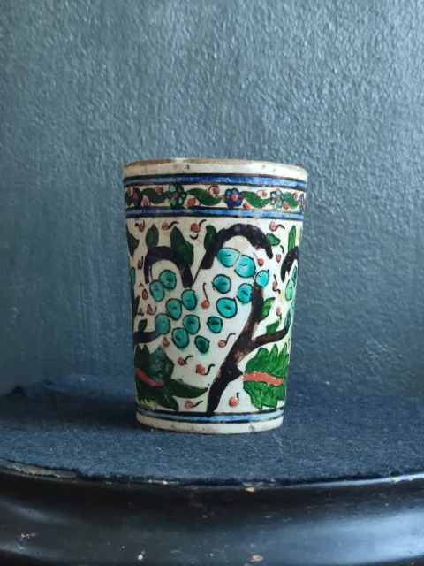Ottoman Period Handmade Kutahia Ceramic Cup 19th