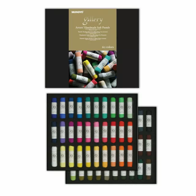 Mungyo Gallery Artists Handmade Soft Pastels Set of 60 Colors Assorted Colors