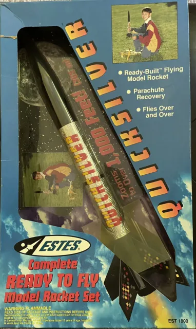 Vintage Estes Quick Silver EST 1800 Complete Rocket Set, NOS Sealed