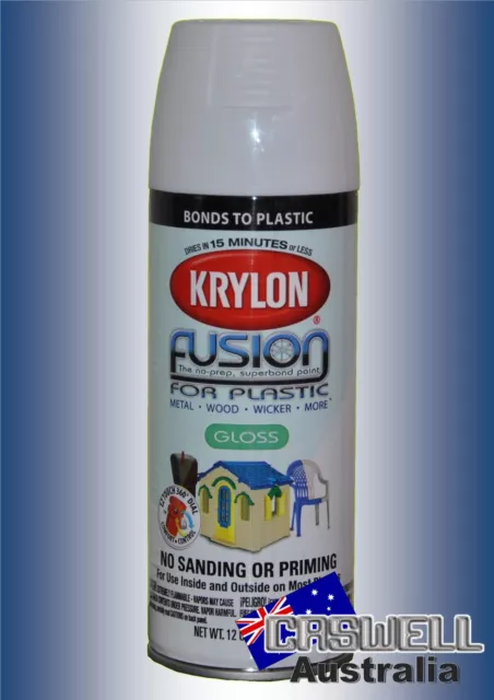 Krylon Fusion Plastic Paint 340gm - Gloss White- AUS Seller