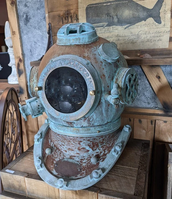 Grosser Deko Tiefseetaucher Helm Taucherhelm Maritim Steampunk Antik Stil Metall