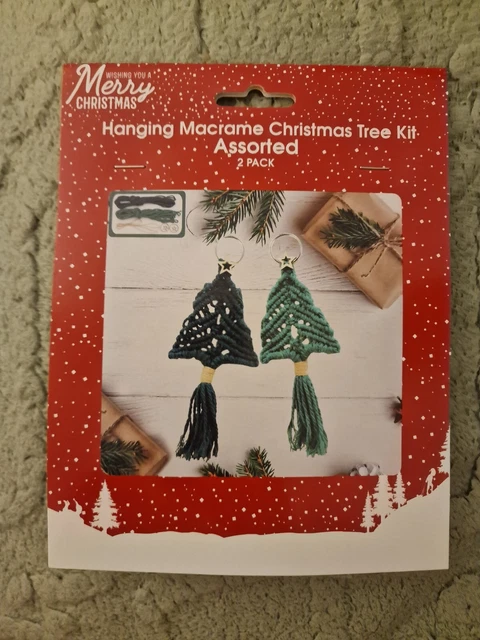 Hängende Makramee Weihnachtsbaum Kit 2er-Pack - Handwerk zum Selbermachen