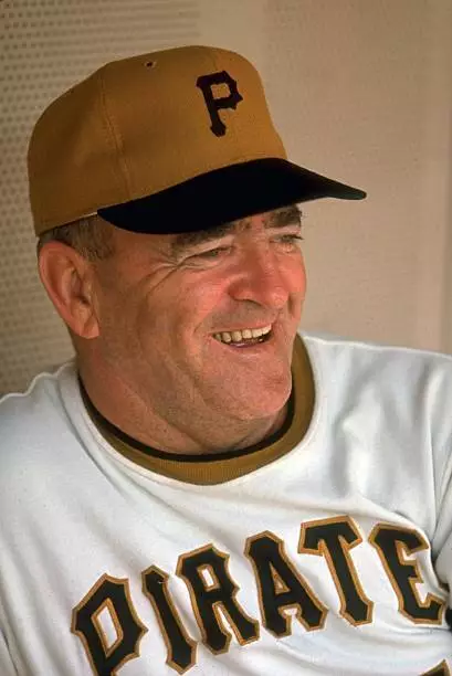 Closeup of Pittsburgh Pirates manager Danny Murtaugh in dugout dur - Old Photo