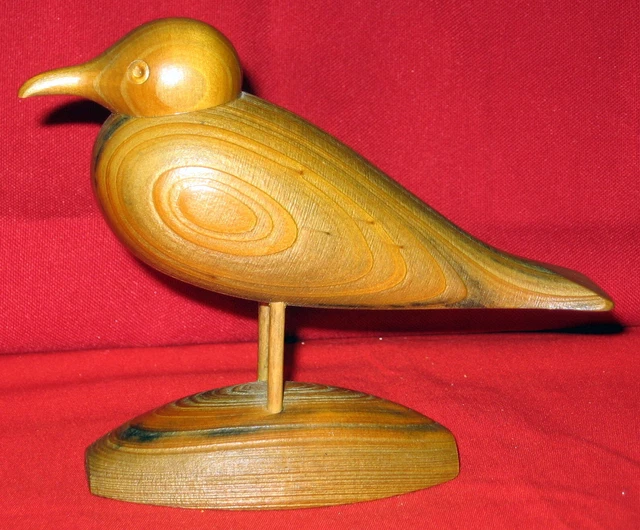 Vintage Folk Art Wood Carving Seagull