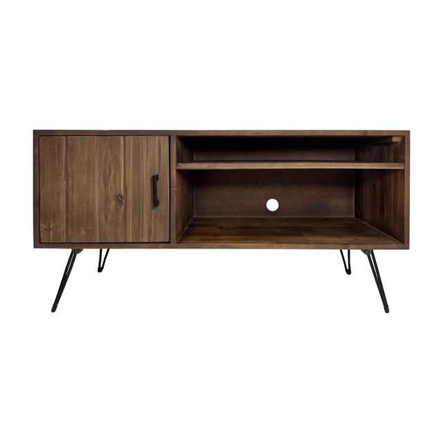 Clive 48 Inch Reclaim Wood Rectangle Farmhouse Media Console Tv Stand, 1 Door,