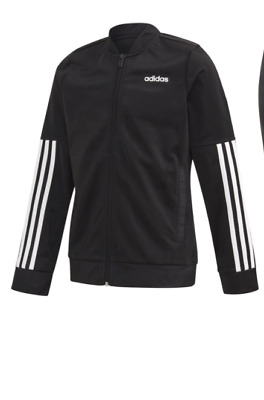 Adidas Back2Basics Tracksuit Jacket Juniors Girls Black Size UK 7-8 Yrs *REF144