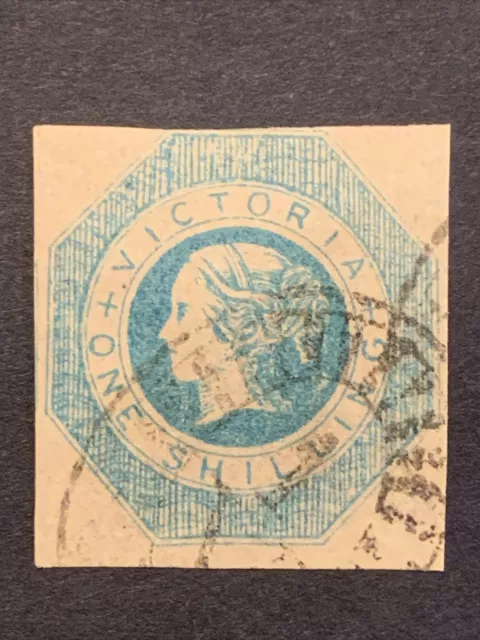 🏴‍☠️1854 Victoria Australia 1/-  Imperf Octagonal Stamp  Used