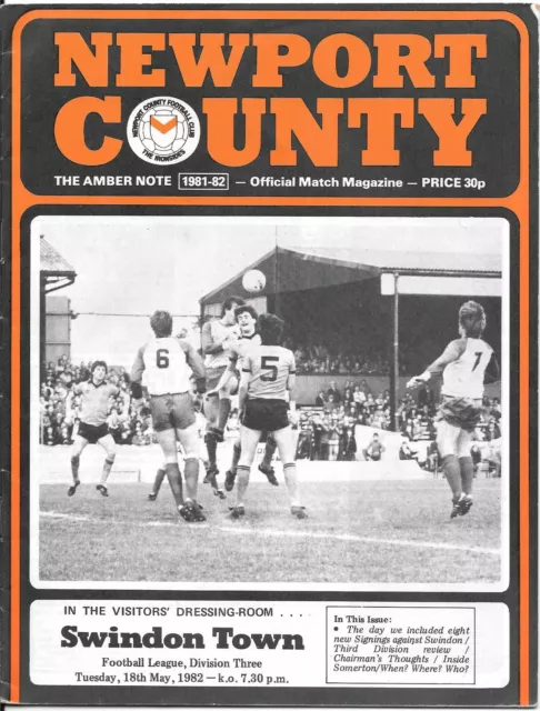 1981-82 Newport County v Swindon Town 