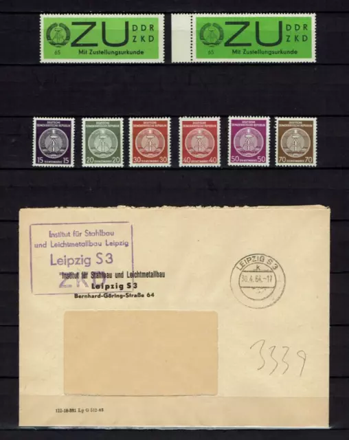 DDR ZKD / Dienst 1958/64 Brief ( 2 Stück) und 15 Marken postfrisch
