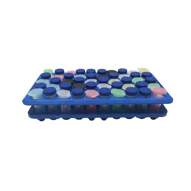 Rack for 50 x 5ml MacroTubes®, flip top or screw top