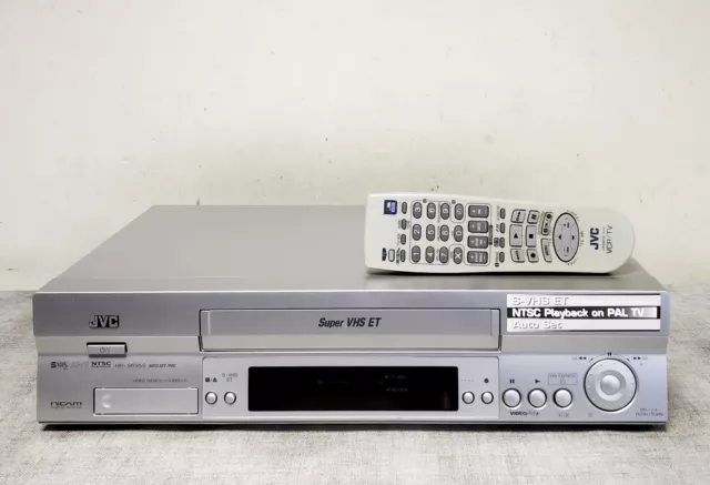 JVC S-VHS Video Cassette Recorder HR-S6955EK Super VHS VCR - With Remote