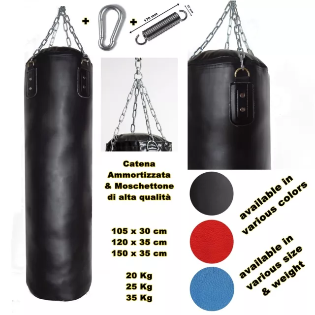 sacco boxe di qualità vari pesi misure punching bag allenamento cardio muay thai