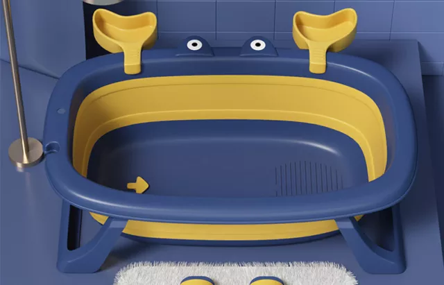 Baby Bathtub Foldable Bathtub Newborn Products - Blue Yellow