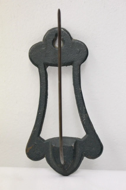 Cast Iron Receipt Holder Bill Note Wall Hanging Spike Hook Vintage Farmhouse M44