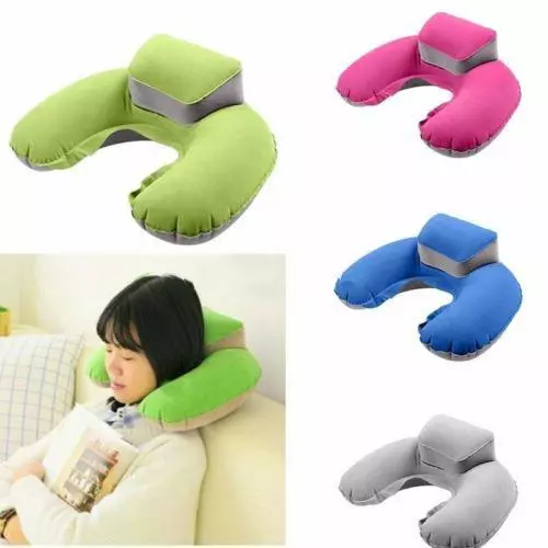Travel Inflatable Rebound U Shape Pillow Car Cushion Neck Support Head Pillow GA