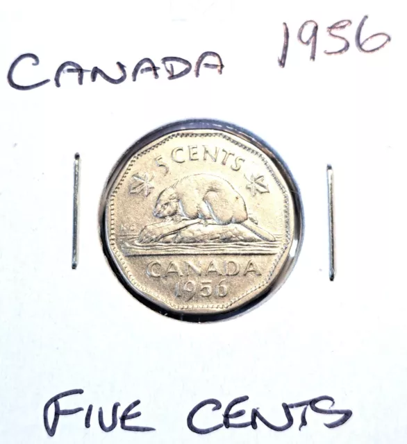 @@@ Date Filler  1956 Bank Of Canada Beaver Five Cents  ,,@@@