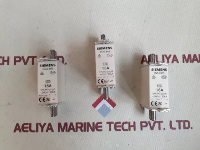 Lot De 3x Siemens 3na3 805 Fusible 16A