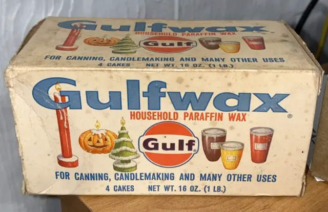 Vintage GULF Oil Company Box of Household Paraffin Wax 2 Boxes 