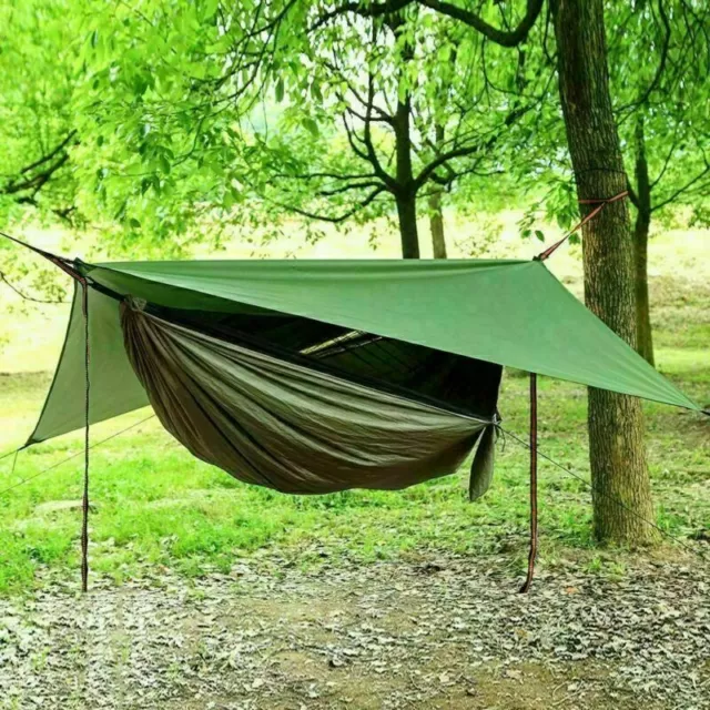 Camping Hammock With Mosquito Net And Tent Tarp Fly Rain Shelter Hiking Outdoor 2