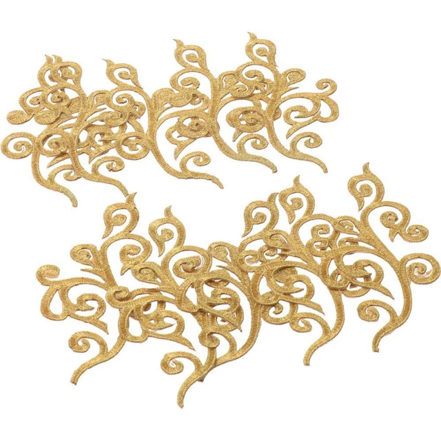 Fleur Appliques Patchs Or Charme brodé Applique à paillettes dorées  Robes