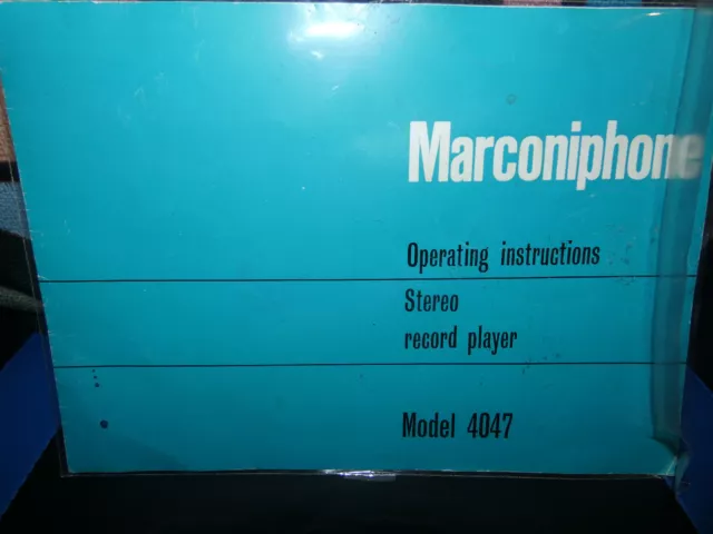 Marconiphone (BSR) record player manual model 4047