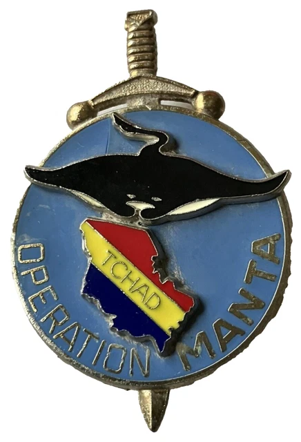 INSIGNE MILITAIRE OPEX / T.t.a. : " 1°Escadron 79 Tchad 80 " Delsart 1 Epingle EUR 11,99