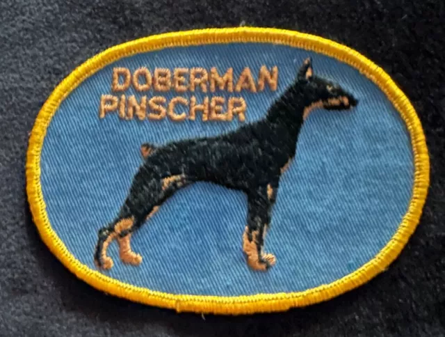 Vtg Doberman Pinscher Dog Breed Embroidered Patch/Badge